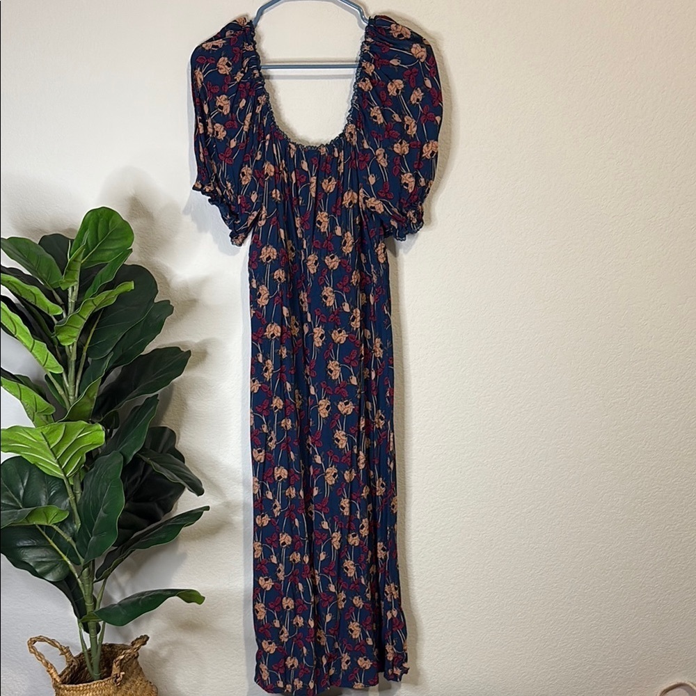 Chelsea 28 Blue floral dress with Puff Sleeves Medium - Picture 4 of 7